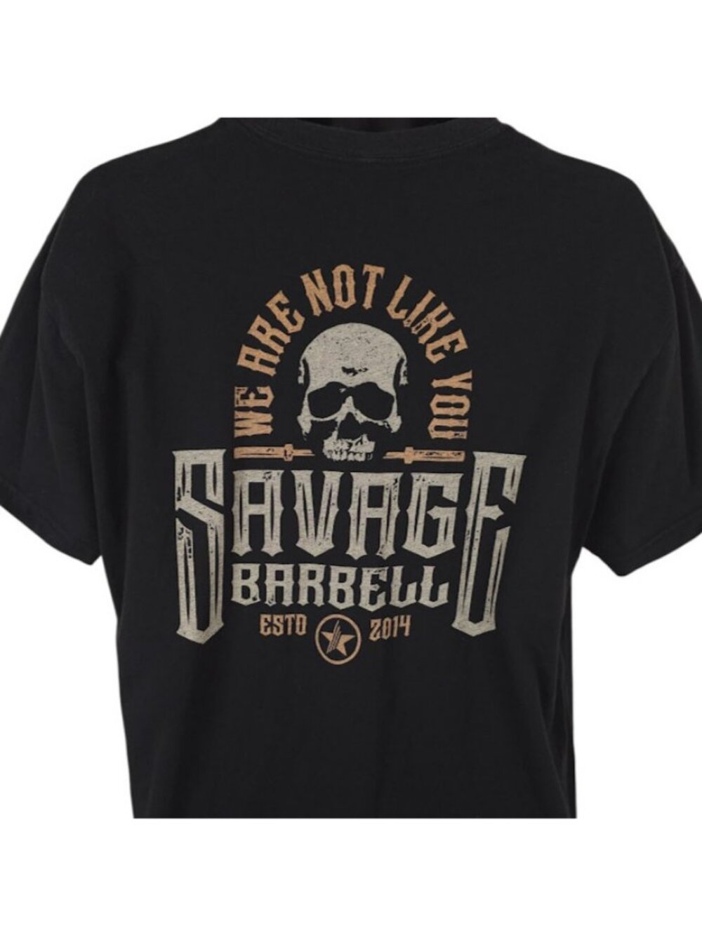 Savage Barbell T Shirt Mens Size XL Black Bodybuilding Gym We Are Not Like You